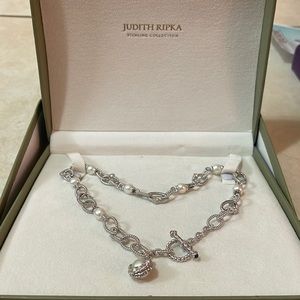 Judith ripka sterling 18” cultured pearl & Mabe’ necklace